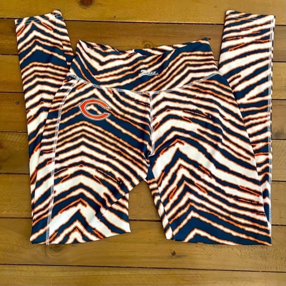 Chicago Bears Zubaz Leggings Majestic Women’s size‎ Medium blue orange bottoms